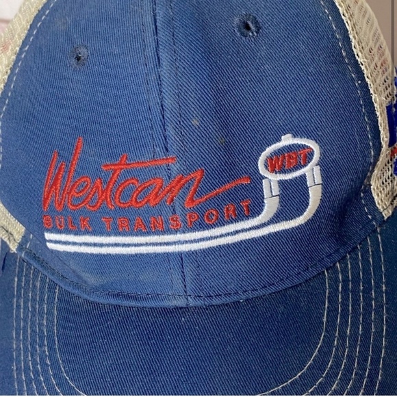 Vintage Navy Westcan Bulk Transport Mesh Back Snap Back Trucker Hat - Picture 2 of 11